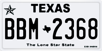 TX license plate BBM2368