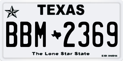 TX license plate BBM2369