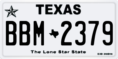 TX license plate BBM2379