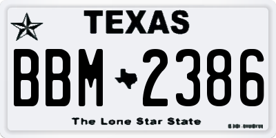 TX license plate BBM2386