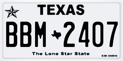 TX license plate BBM2407