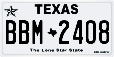 TX license plate BBM2408
