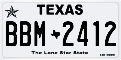 TX license plate BBM2412