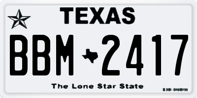 TX license plate BBM2417