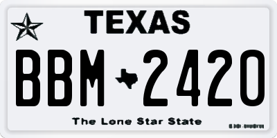 TX license plate BBM2420