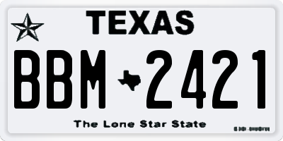 TX license plate BBM2421