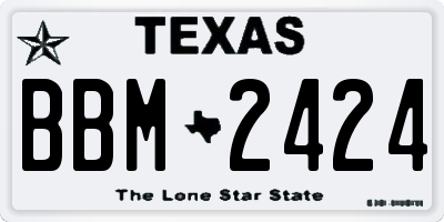 TX license plate BBM2424