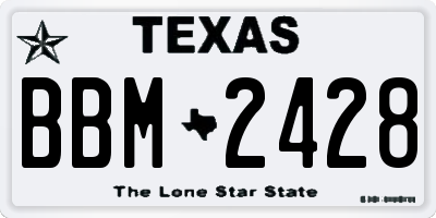 TX license plate BBM2428