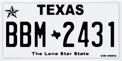 TX license plate BBM2431