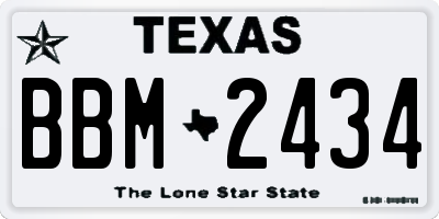 TX license plate BBM2434