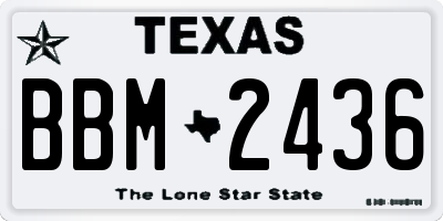 TX license plate BBM2436