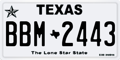 TX license plate BBM2443