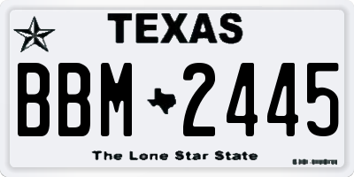 TX license plate BBM2445