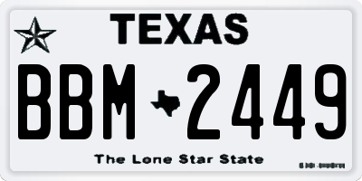 TX license plate BBM2449