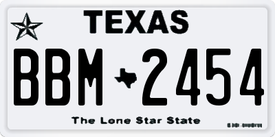 TX license plate BBM2454