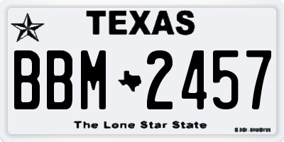 TX license plate BBM2457