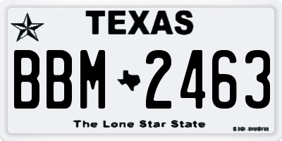 TX license plate BBM2463