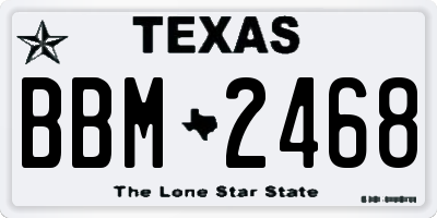 TX license plate BBM2468