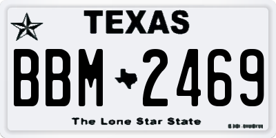 TX license plate BBM2469