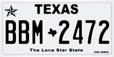 TX license plate BBM2472