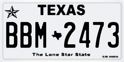 TX license plate BBM2473