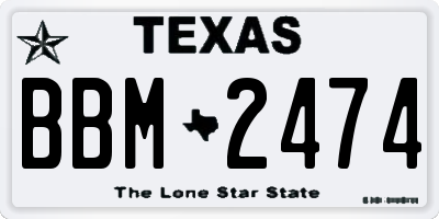 TX license plate BBM2474