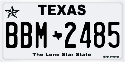 TX license plate BBM2485