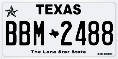 TX license plate BBM2488