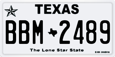 TX license plate BBM2489