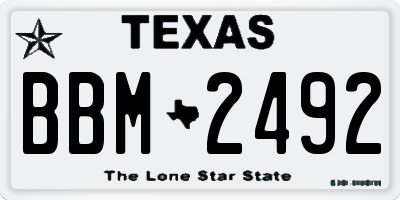 TX license plate BBM2492