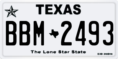 TX license plate BBM2493