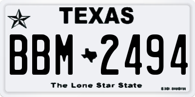 TX license plate BBM2494