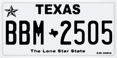 TX license plate BBM2505