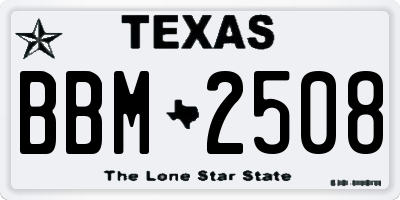 TX license plate BBM2508