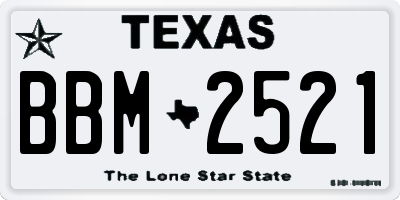 TX license plate BBM2521
