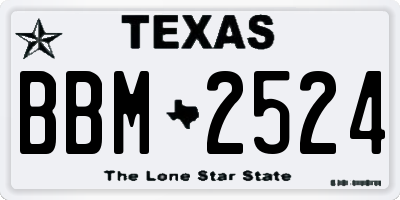 TX license plate BBM2524