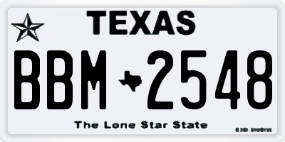 TX license plate BBM2548
