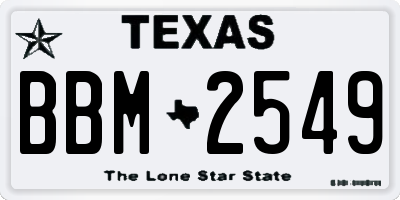 TX license plate BBM2549