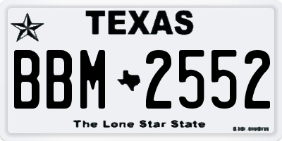 TX license plate BBM2552