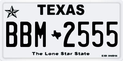 TX license plate BBM2555