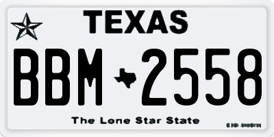 TX license plate BBM2558