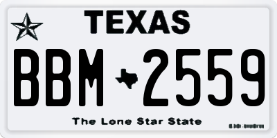 TX license plate BBM2559