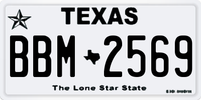 TX license plate BBM2569