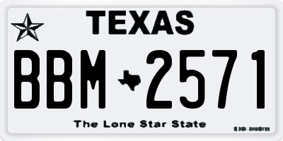 TX license plate BBM2571