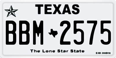 TX license plate BBM2575