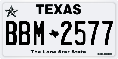 TX license plate BBM2577