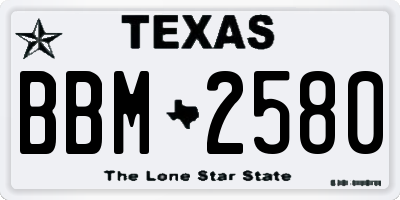 TX license plate BBM2580
