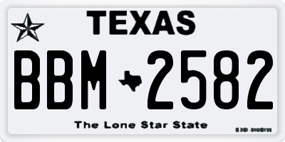 TX license plate BBM2582