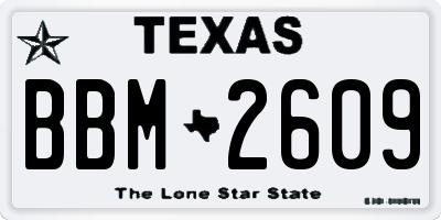 TX license plate BBM2609
