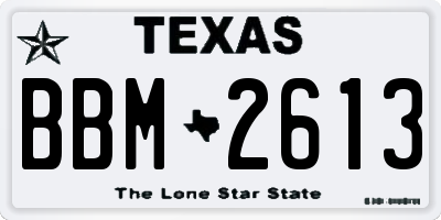 TX license plate BBM2613